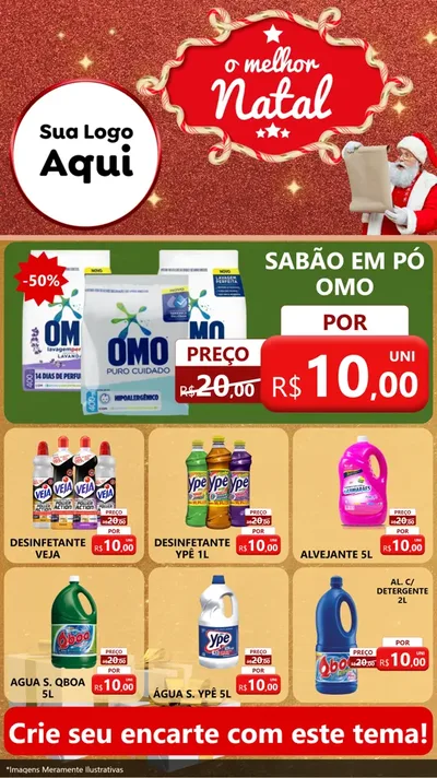 Modelo de Rede Social para Stories com o tema O Melhor Natal para Produtos de Limpeza