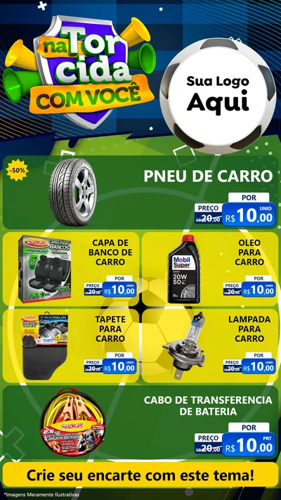 Modelo de TV para TV Vertical com o tema Na Torcida Com Você - Copa para Auto peças