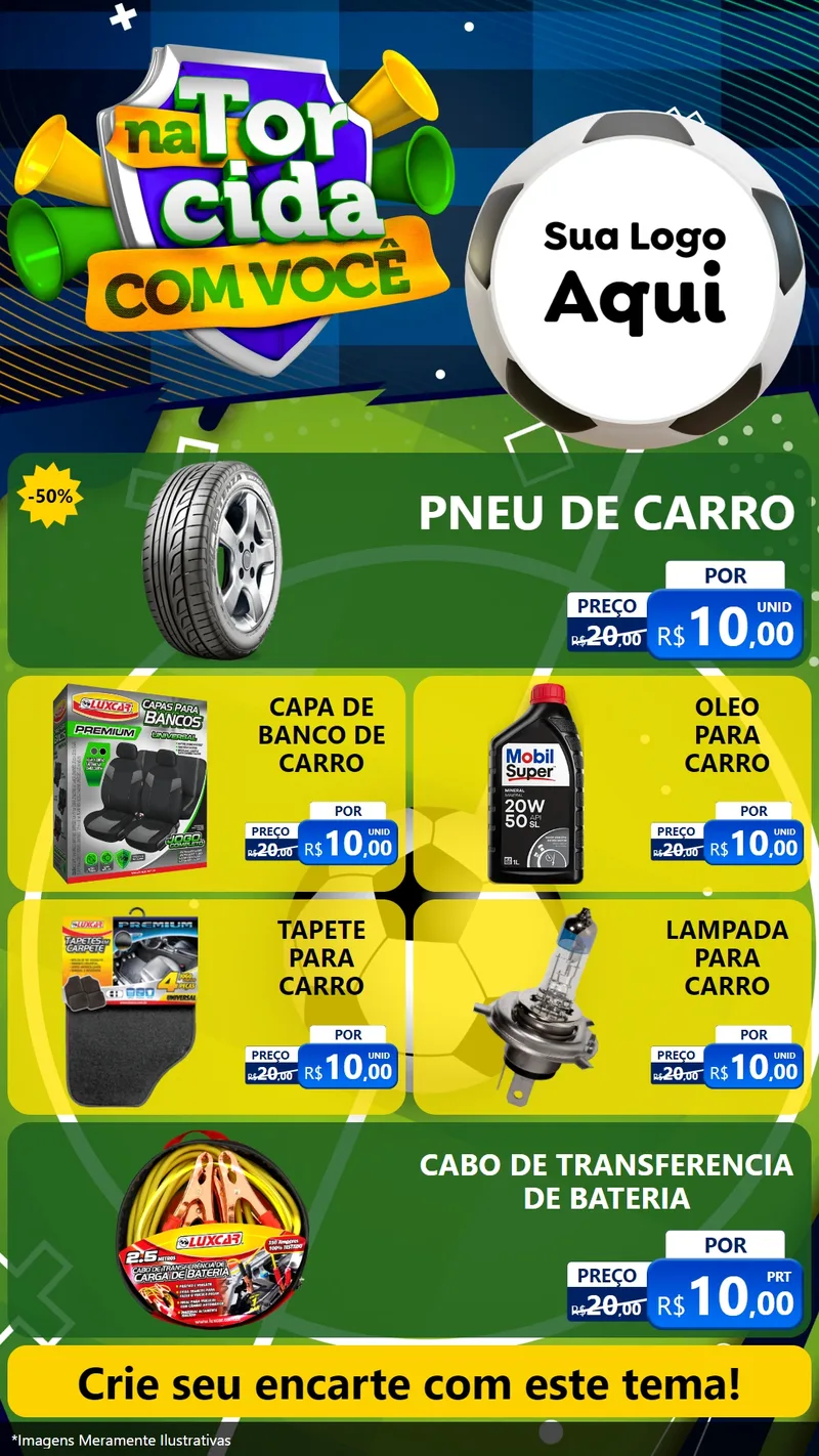 Modelo de TV para TV Vertical com o tema Na Torcida Com Você - Copa para Auto peças