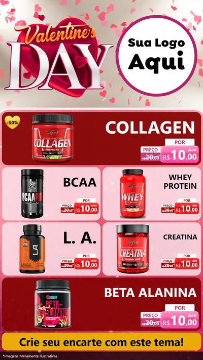 Modelo de TV para TV Vertical com o tema Valentine's Day para Suplementos alimentares