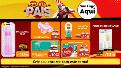 Modelo de TV para TV Horizontal com o tema Semana Dos Pais para Bebês