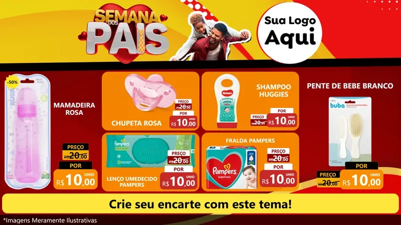 Modelo de TV para TV Horizontal com o tema Semana Dos Pais para Bebês
