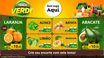 Modelo de TV para TV Horizontal com o tema Terça Verde para Hortifrúti
