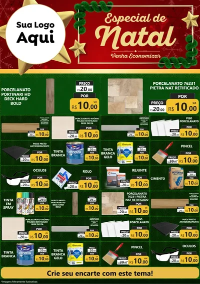 Modelo de Encarte para Encarte A4 Vertical com o tema Especial de Natal para Pisos e revestimentos