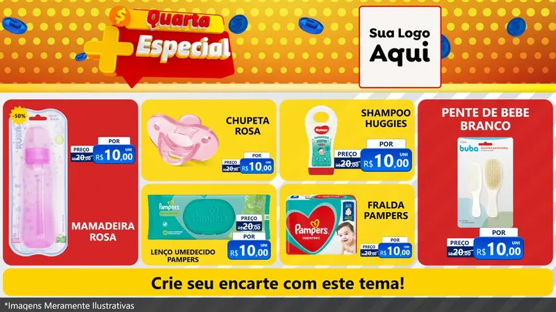 Modelo de TV para TV Horizontal com o tema Quarta Mais Especial para Bebês