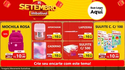 Modelo de TV para TV Horizontal com o tema Setembro Imbatível para Papelaria