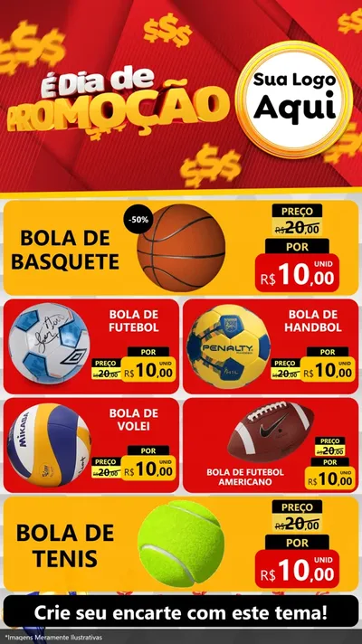 Modelo de TV para TV Vertical com o tema É Dia De Promoção para Artigos Esportivos