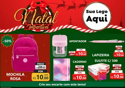 Modelo de Encarte para Encarte A4 Horizontal com o tema Natal Imperdível para Papelaria