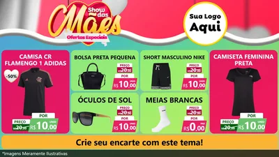 Modelo de TV para TV Horizontal com o tema Show das Mães - Ofertas Especiais para Roupas e acessórios