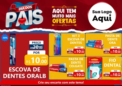 Modelo de Encarte para Encarte A4 Horizontal com o tema Dia dos Pais para Higiene Pessoal