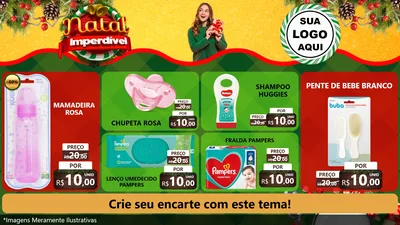 Modelo de TV para TV Horizontal com o tema Natal Imperdível para Bebês