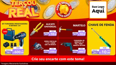 Modelo de TV para TV Horizontal com o tema Terçou do Real para Maquinas e Ferramentas