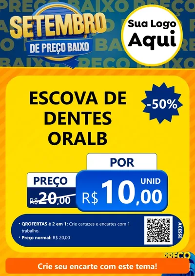 Modelo de Cartaz para Cartaz A4 Vertical com o tema Setembro De Preço Baixo para Higiene Pessoal