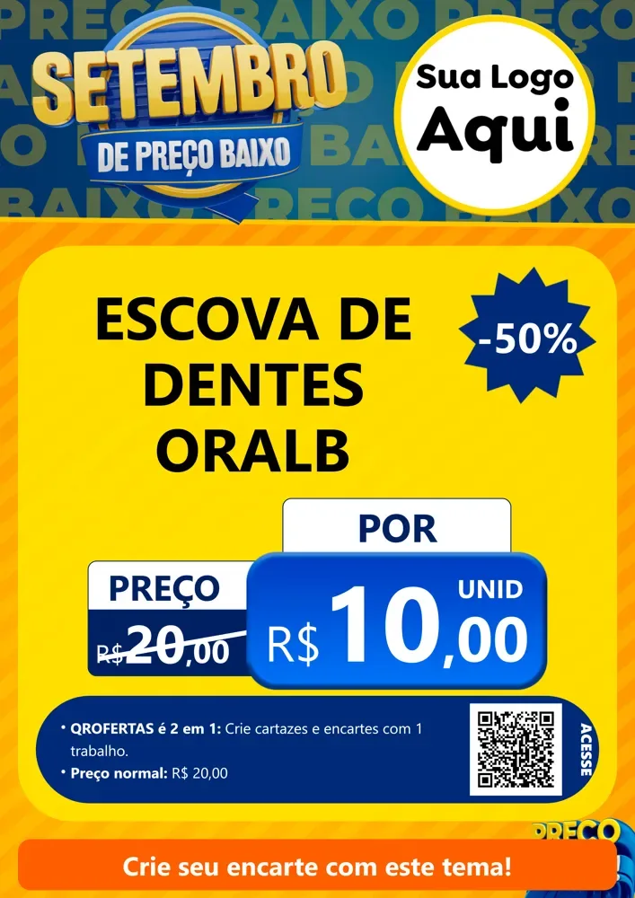 Modelo de Cartaz para Cartaz A4 Vertical com o tema Setembro De Preço Baixo para Higiene Pessoal