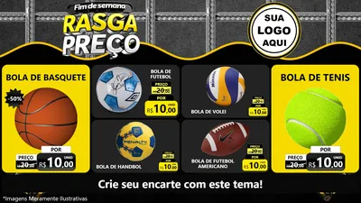Modelo de TV para TV Horizontal com o tema Fim de Semana Rasga Preço para Artigos Esportivos