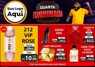 Modelo de Encarte para Encarte A4 Horizontal com o tema Quarta Turbinada para Perfumes