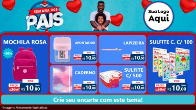 Modelo de TV para TV Horizontal com o tema Semana Dos Pais para Papelaria