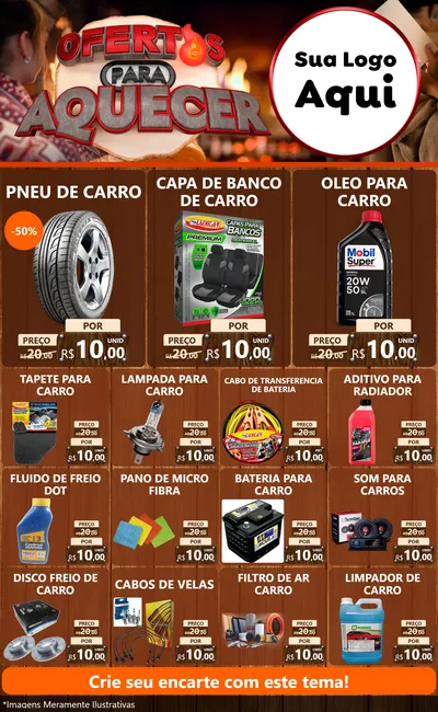 Modelo de Encarte para Encarte Grande com o tema Ofertas Para Aquecer para Auto peças
