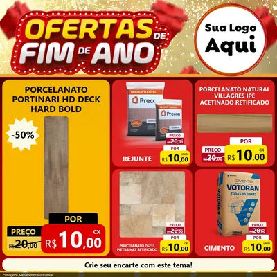 Modelo de Rede Social para Feed Facebook com o tema Ofertas de Fim de Ano para Pisos e revestimentos