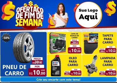 Modelo de Encarte para Encarte A4 Horizontal com o tema Ofertaço de Fim de Semana para Auto peças