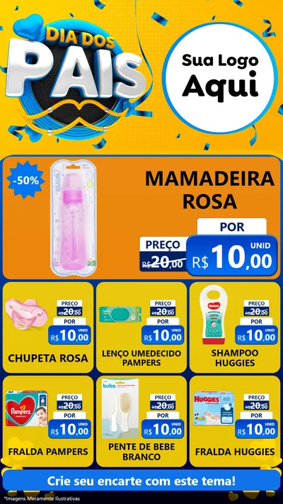 Modelo de Rede Social para Stories com o tema Dia dos Pais para Bebês