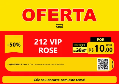 Modelo de Cartaz para Cartaz A4 Horizontal com o tema OFERTA - Vermelho Cartaz para Perfumes
