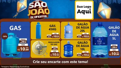 Modelo de TV para TV Horizontal com o tema São João Ofertas Imbatíveis! - Junina para Água e gás