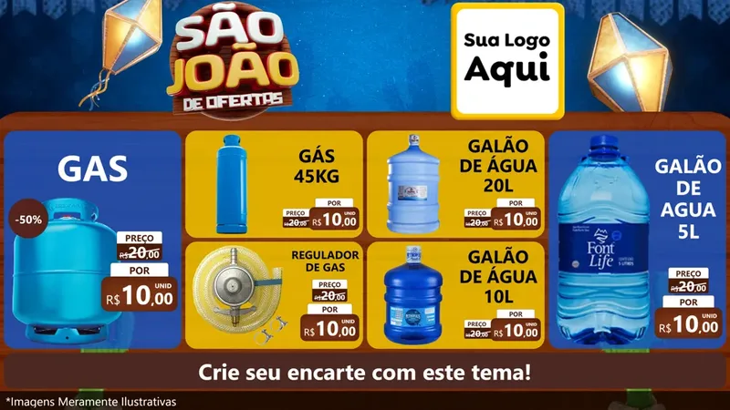 Modelo de TV para TV Horizontal com o tema São João Ofertas Imbatíveis! - Junina para Água e gás