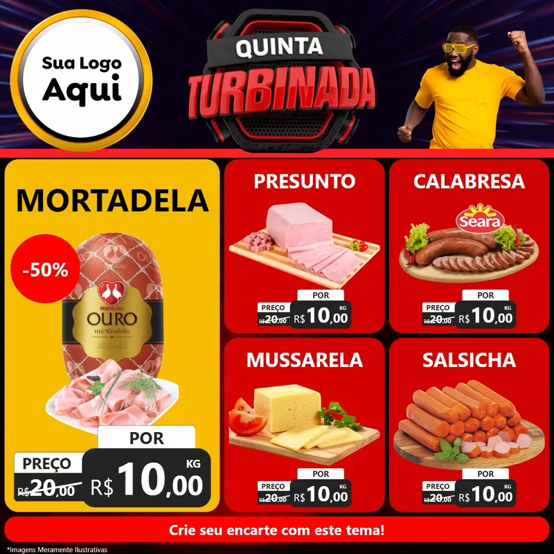 Modelo de Rede Social para Feed Facebook com o tema Quinta Turbinada para Frios e Laticínios
