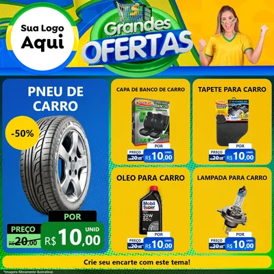 Modelo de Rede Social para Feed Facebook com o tema Grandes Ofertas para Auto peças