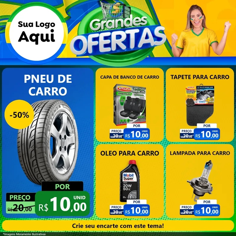 Modelo de Rede Social para Feed Facebook com o tema Grandes Ofertas para Auto peças