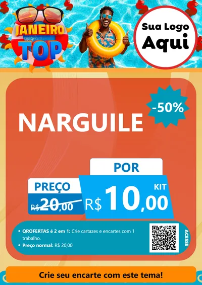 Modelo de Cartaz para Cartaz A4 Vertical com o tema Janeiro Top para Tabacaria