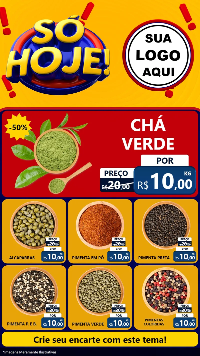 Modelo de Rede Social para Stories com o tema Só Hoje! para Produtos Naturais