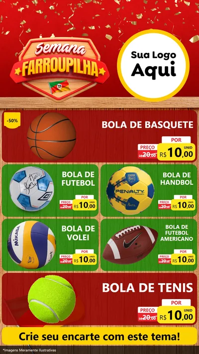 Modelo de TV para TV Vertical com o tema Semana Farroupilha para Artigos Esportivos