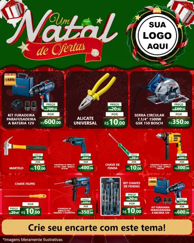 Modelo de Rede Social para Feed Instagram com o tema Um Natal de Ofertas para Maquinas e Ferramentas