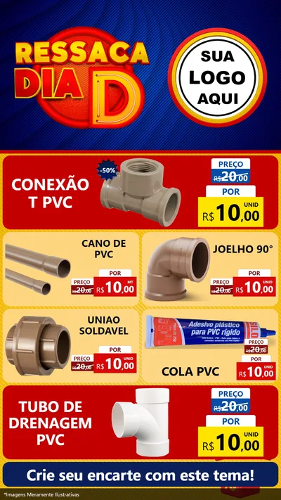 Modelo de TV para TV Vertical com o tema Ressaca Dia D para Tubos e conexões