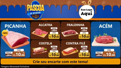 Modelo de TV para TV Horizontal com o tema Páscoa de Ofertas para Açougue