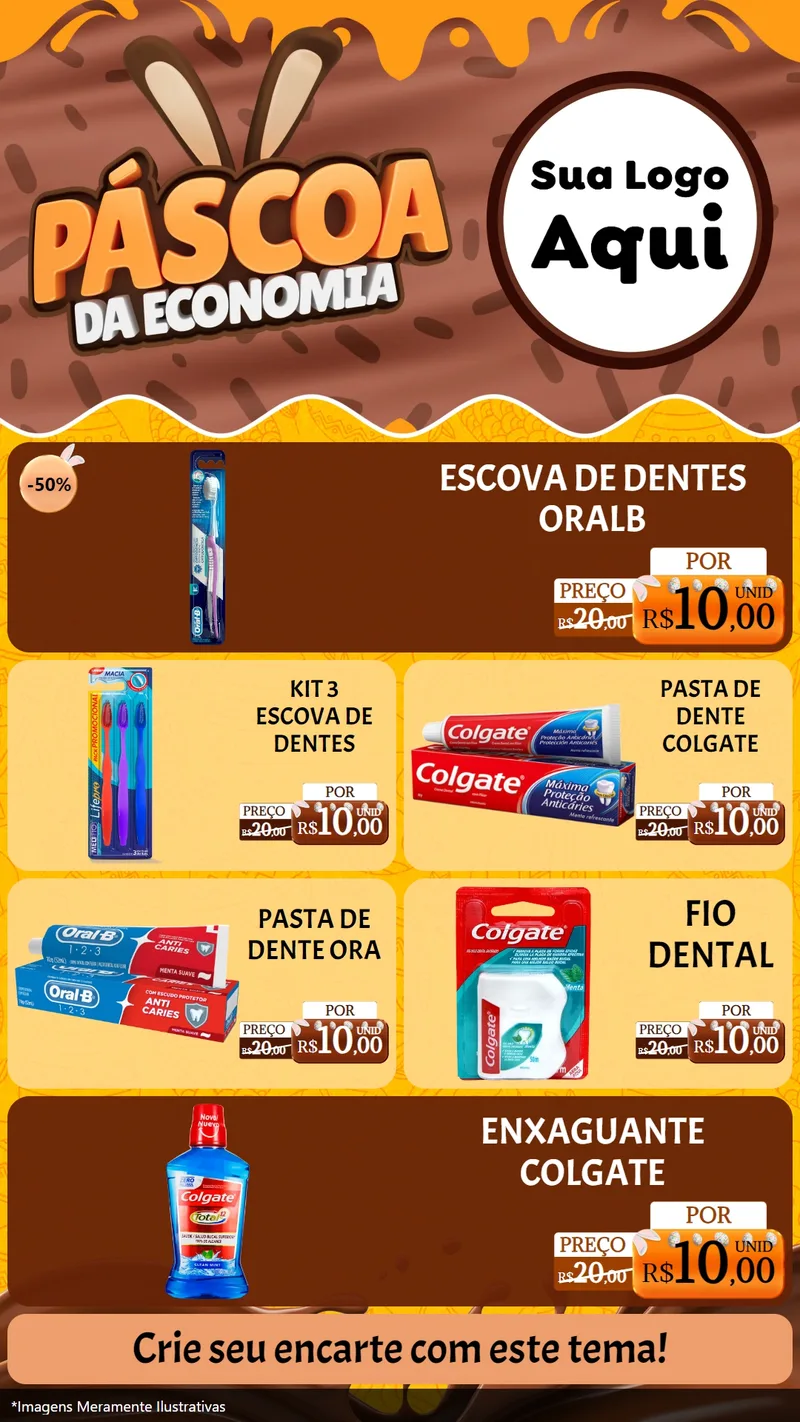 Modelo de TV para TV Vertical com o tema Páscoa da Economia para Higiene Pessoal