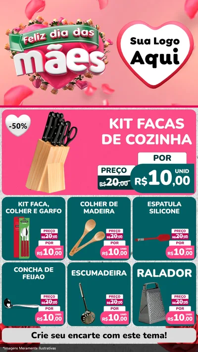 Modelo de Rede Social para Stories com o tema Feliz Dia das Mães para Utilidades Domésticas