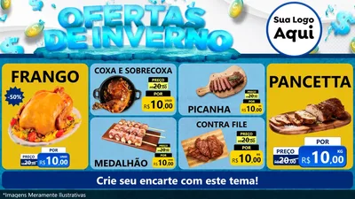 Modelo de TV para TV Horizontal com o tema Ofertas de Inverno para Assados