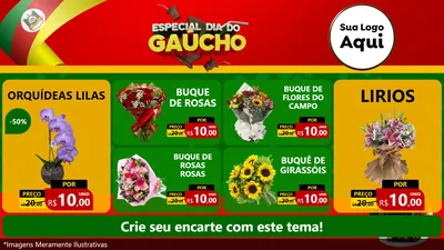 Modelo de TV para TV Horizontal com o tema Especial Dia do Gaúcho para Floricultura e jardim