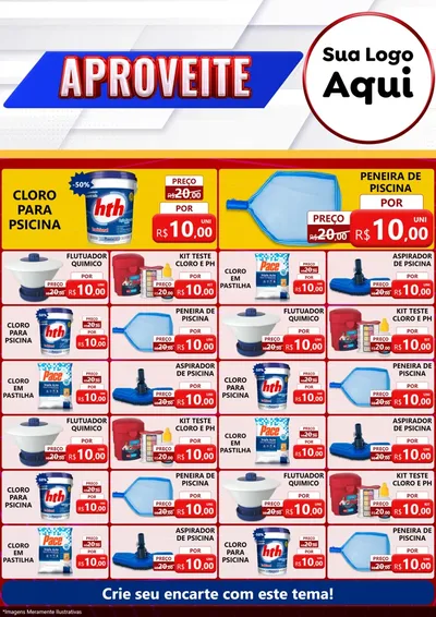 Modelo de Encarte para Encarte A4 Vertical com o tema Aproveite para Produtos para Piscina