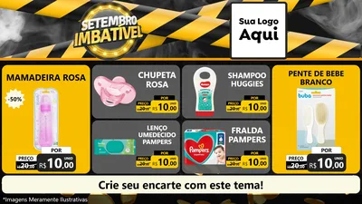 Modelo de TV para TV Horizontal com o tema Setembro Imbatível para Bebês