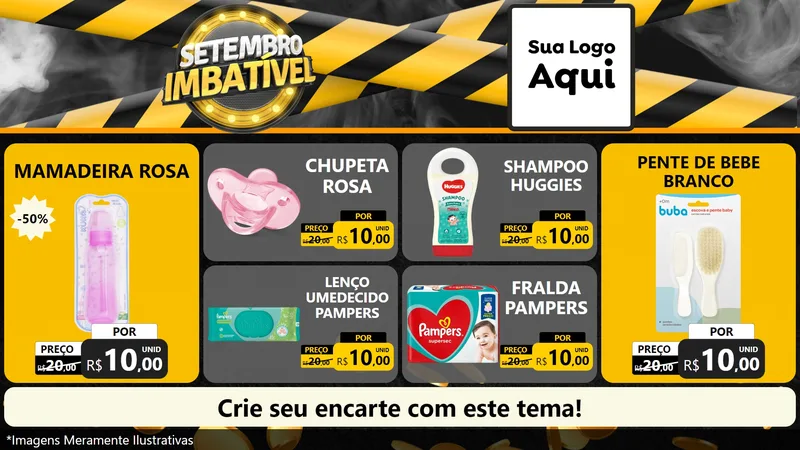 Modelo de TV para TV Horizontal com o tema Setembro Imbatível para Bebês