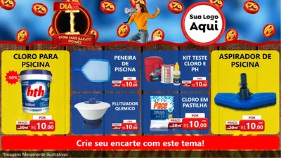 Modelo de TV para TV Horizontal com o tema Dia I - O Dia Mais Barato Do Mês para Produtos para Piscina