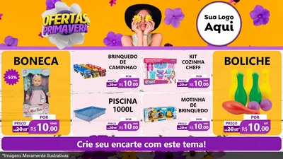 Modelo de TV para TV Horizontal com o tema Ofertas Da Primavera para Brinquedos