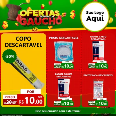 Modelo de Rede Social para Feed Facebook com o tema Ofertas Semana Do Gaúcho para Embalagens