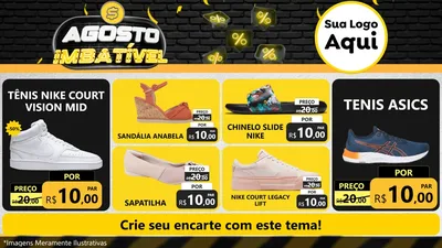 Modelo de TV para TV Horizontal com o tema Agosto Imbatível para Calçados