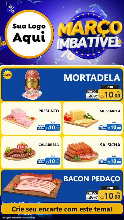 Modelo de TV para TV Vertical com o tema Março Imbatível para Frios e Laticínios