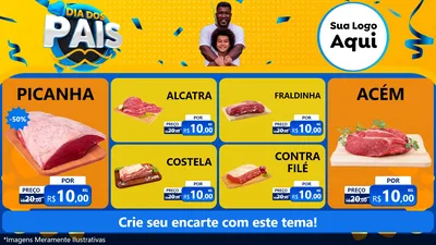 Modelo de TV para TV Horizontal com o tema Dia dos Pais para Açougue